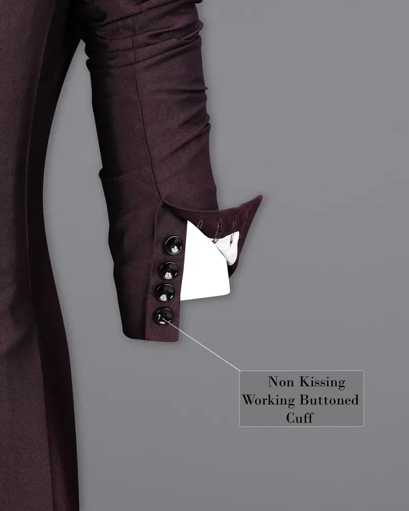 Havana Wine With Black Lapel Tuxedo Blazer 10