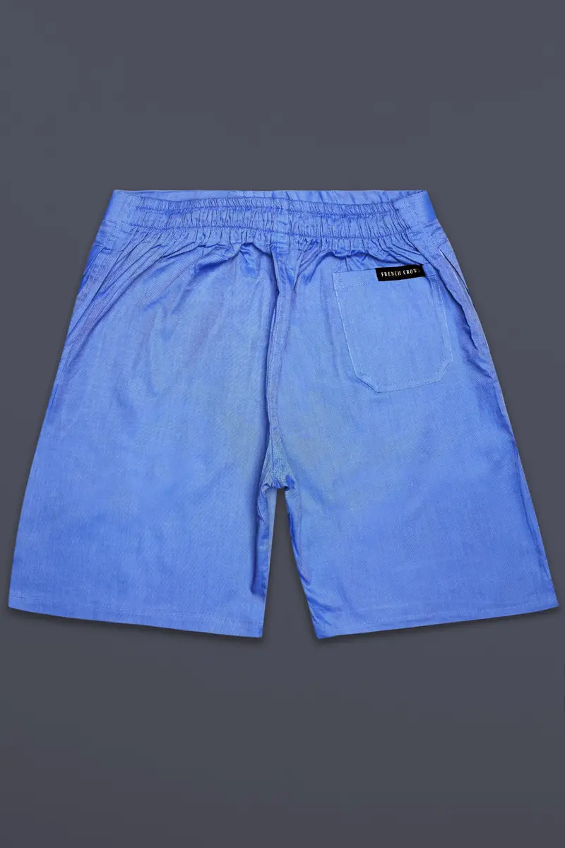 Havelock Blue Solid Oxford Premium Cotton Shorts 5
