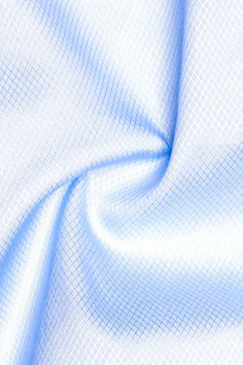 Hawkes Blue Dobby Textured Premium Cotton Shirt 3