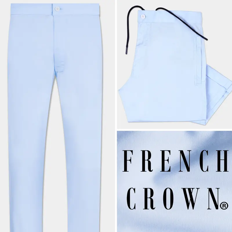 Hawkes Blue Poplin Giza Cotton Lounge Pant 1