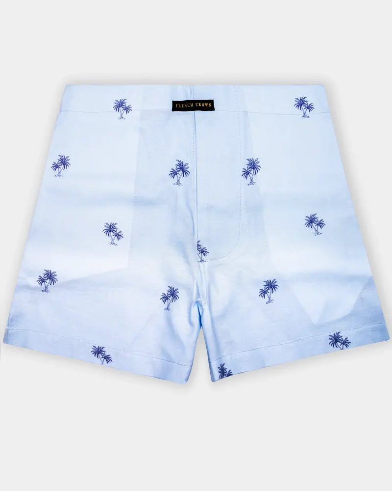 Hawkes Blue Printed Oxford Premium Cotton Boxer 1