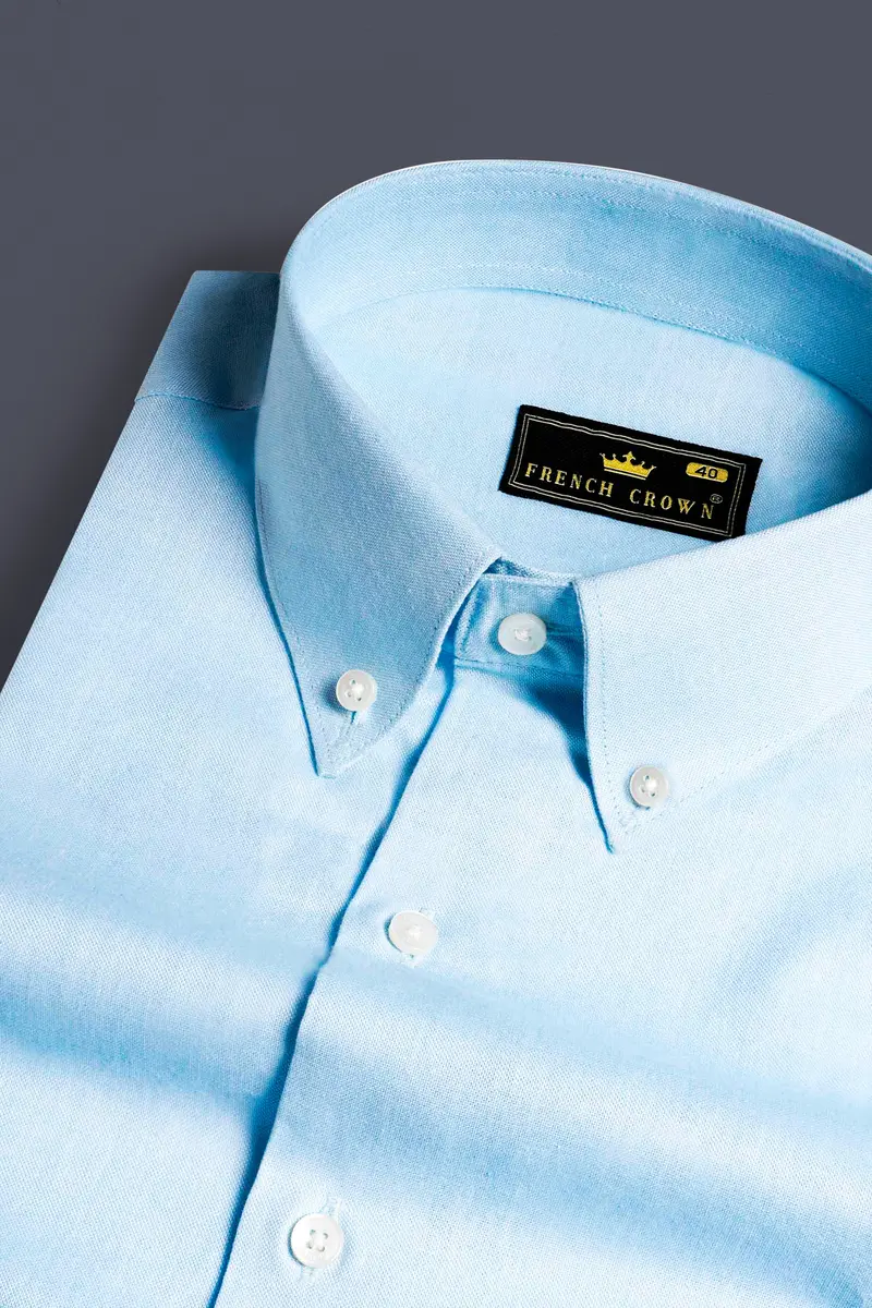 Hawkes Blue Three Colour Striped Royal Oxford Shirt 4