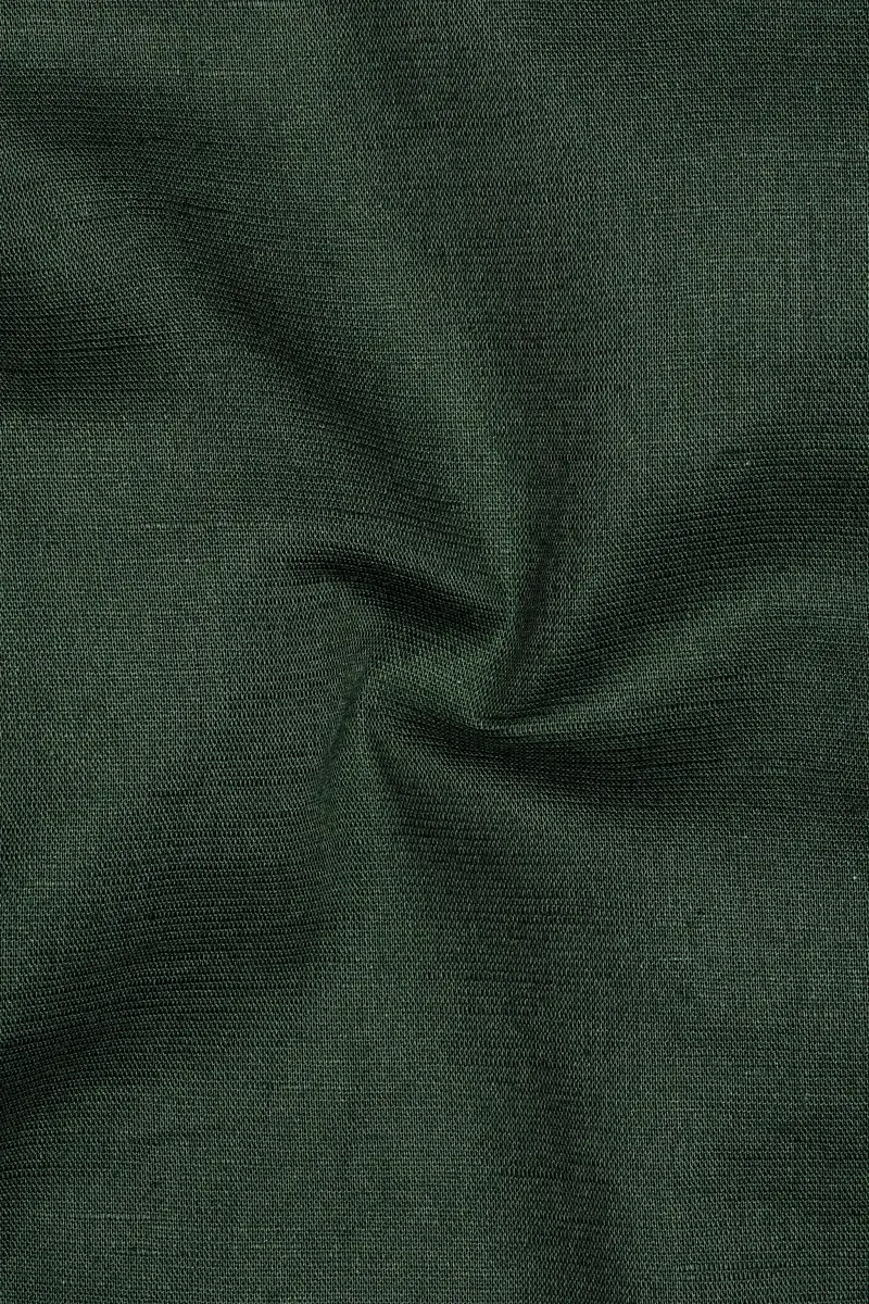 Hazel Green Luxurious Linen Kurta Shirt 3