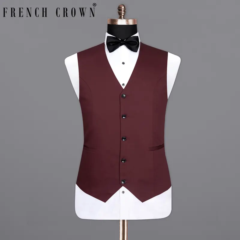 Heath Red Wool Rich  Waistcoat 1