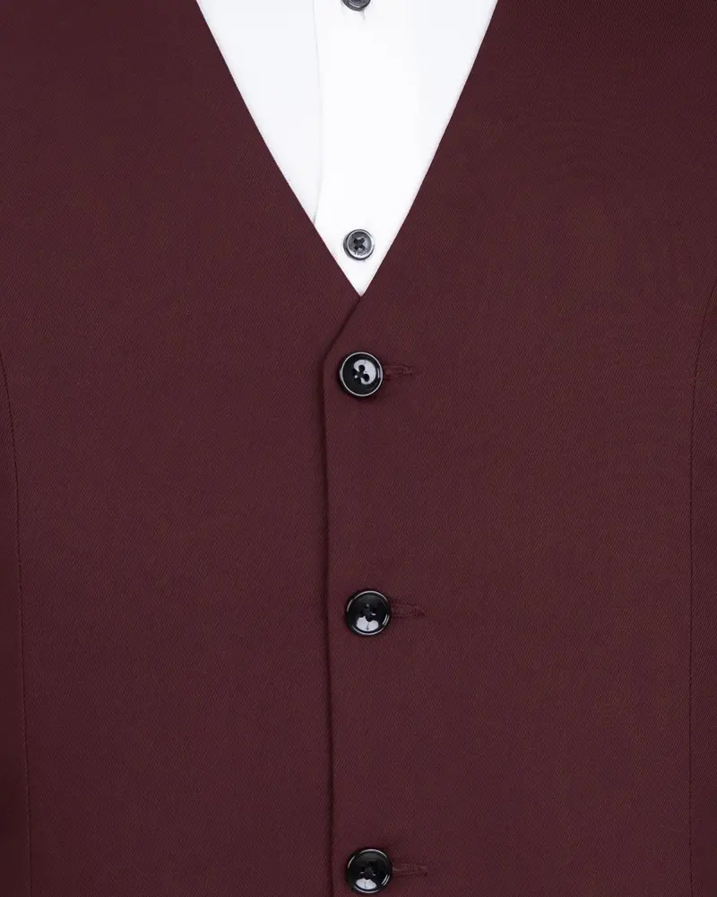 Heath Red Wool Rich Waistcoat 5