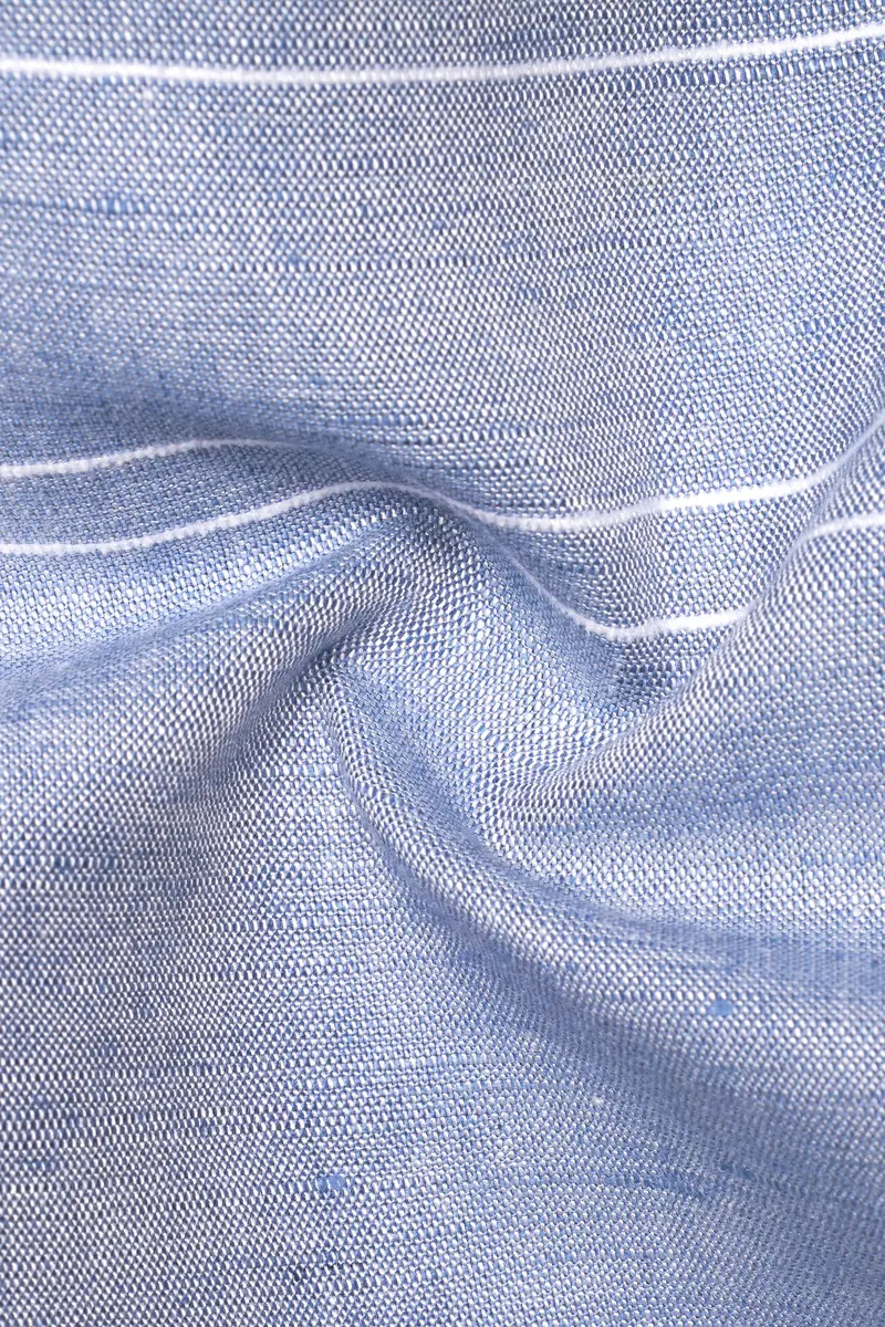 Heather Blue Striped Luxurious Linen Shorts 3