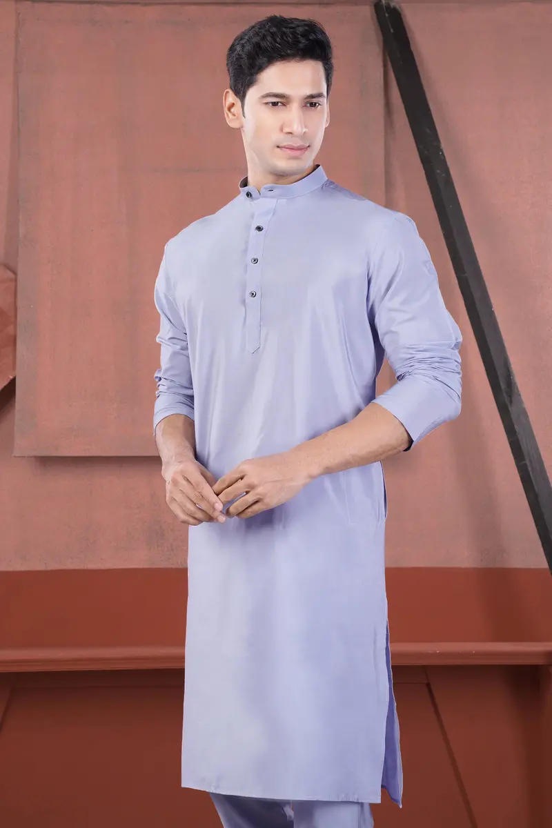 Heather Purple Subtle Sheen Viscose Kurta 5