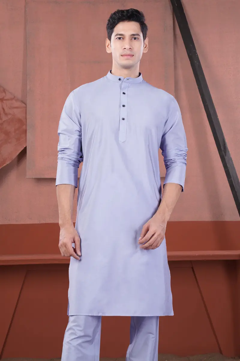 Heather Purple Subtle Sheen Viscose Kurta 6