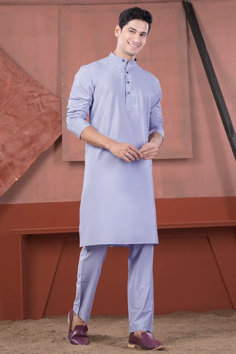 Heather Purple Subtle Sheen Viscose Kurta 8