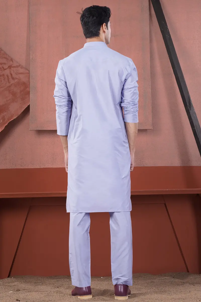 Heather Purple Subtle Sheen Viscose Kurta 9