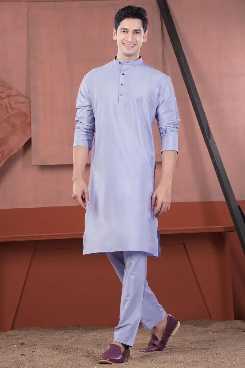 Heather Purple Subtle Sheen Viscose Kurta Set 2