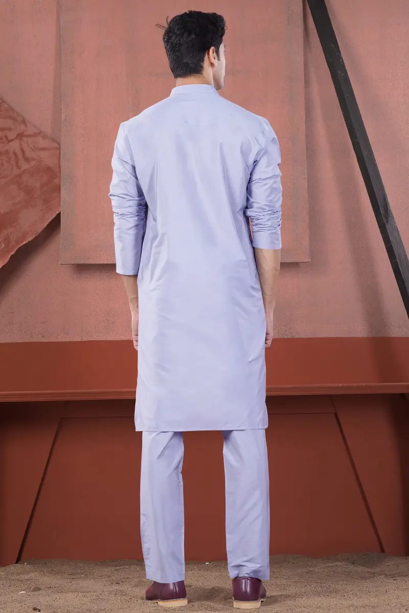 Heather Purple Subtle Sheen Viscose Kurta Set 8