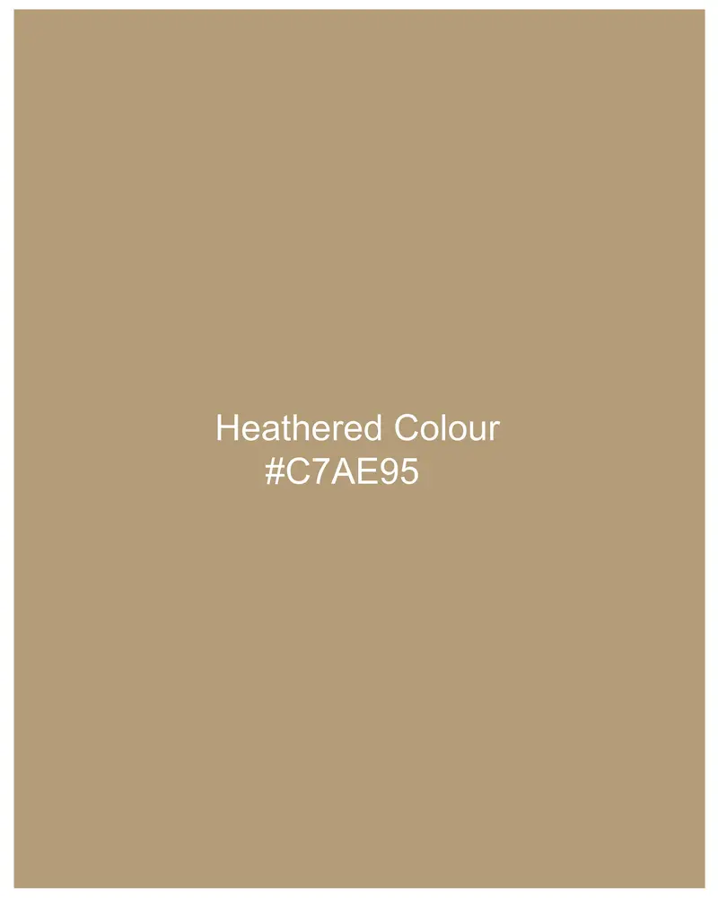 Heathered Light Brown Cross Placket Bandhgala Suit 18