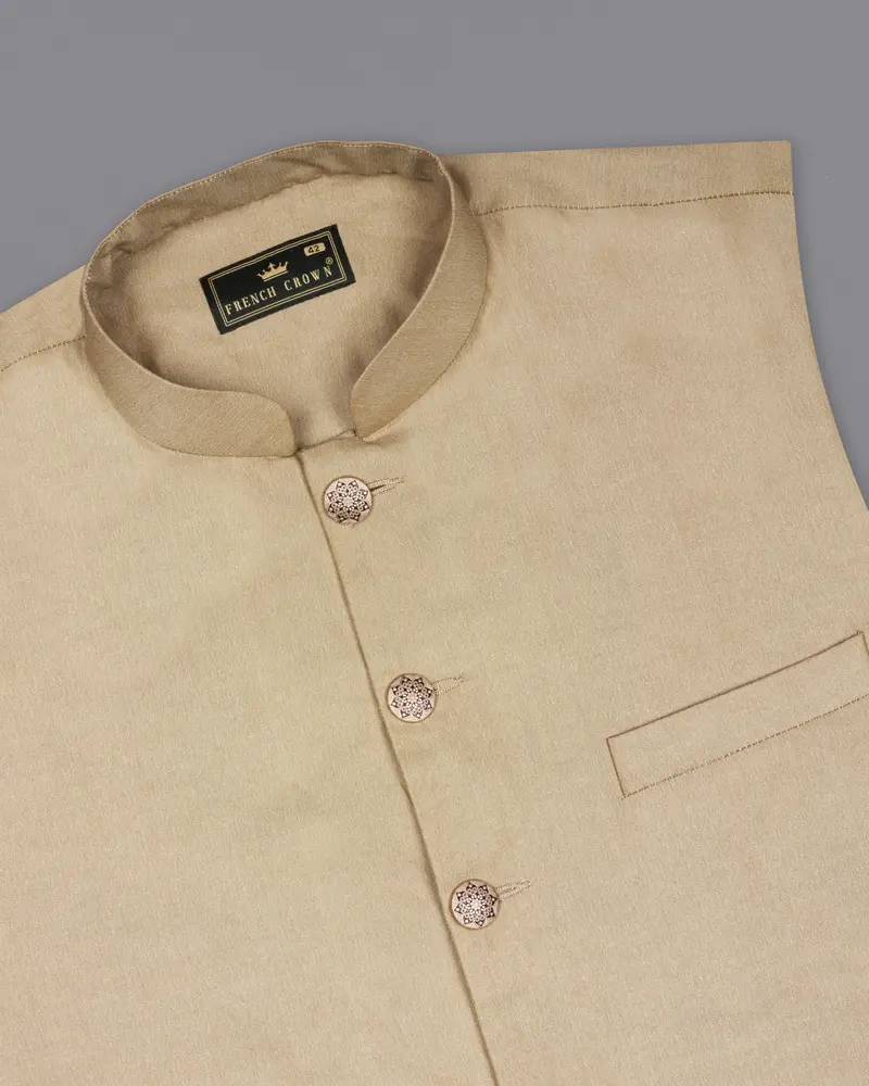 Heathered Light Brown Nehru Jacket 4