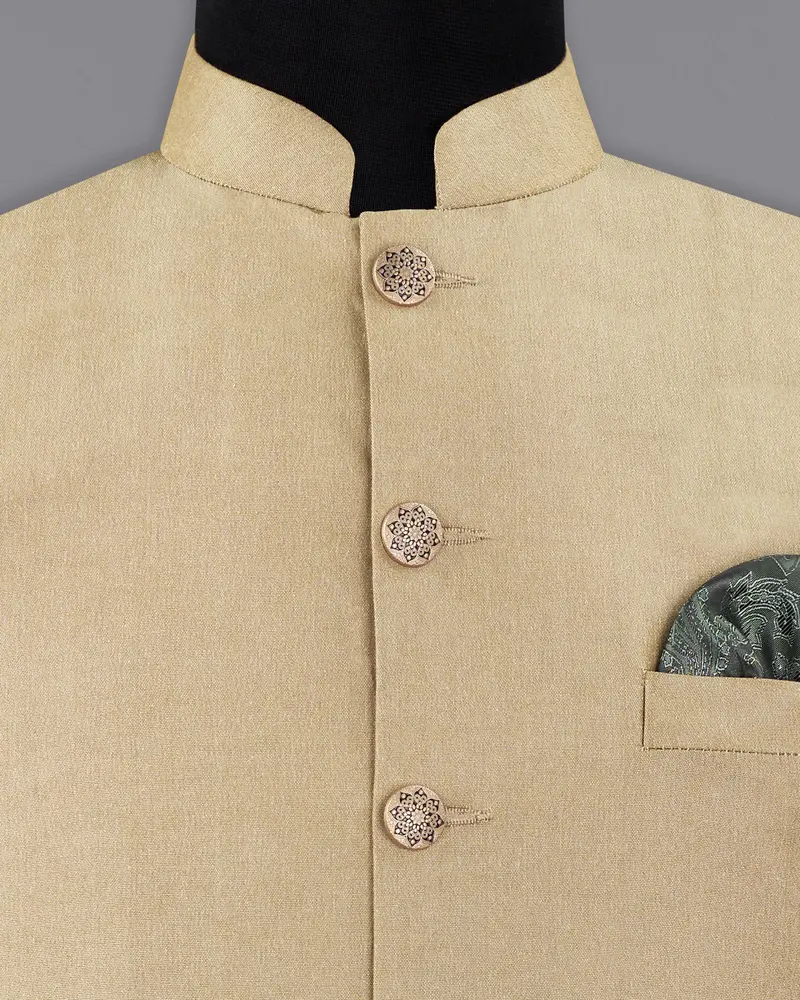 Heathered Light Brown Nehru Jacket 5