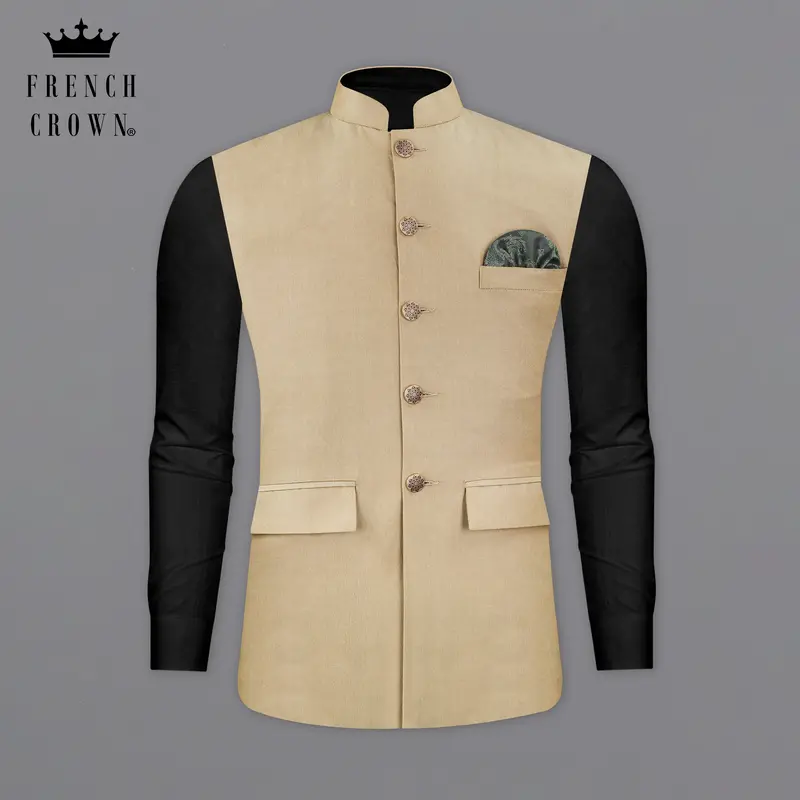 Heathered Light Brown Nehru Jacket 7