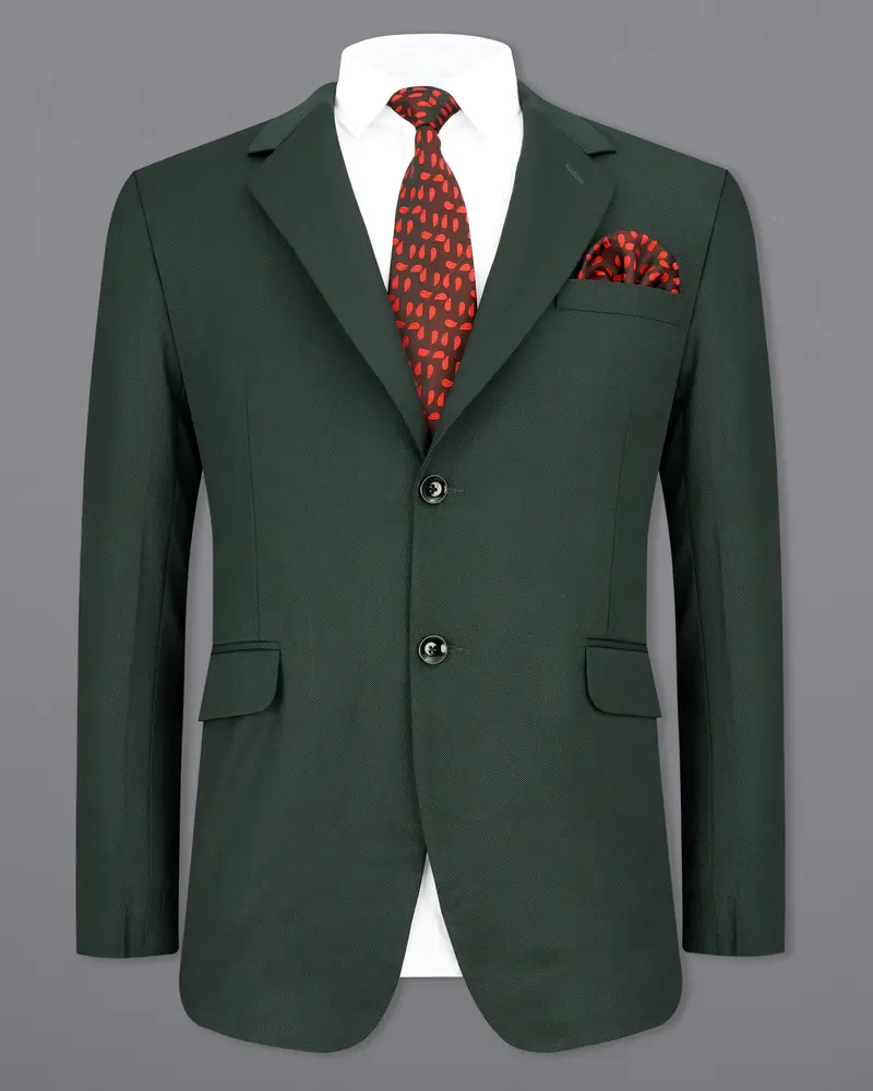 Heavy Metal Dark Green Single Breasted Blazer 2