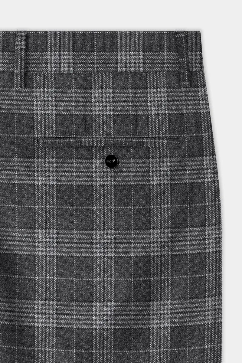 Heavy Metal Gray Plaid Tweed Pant 4