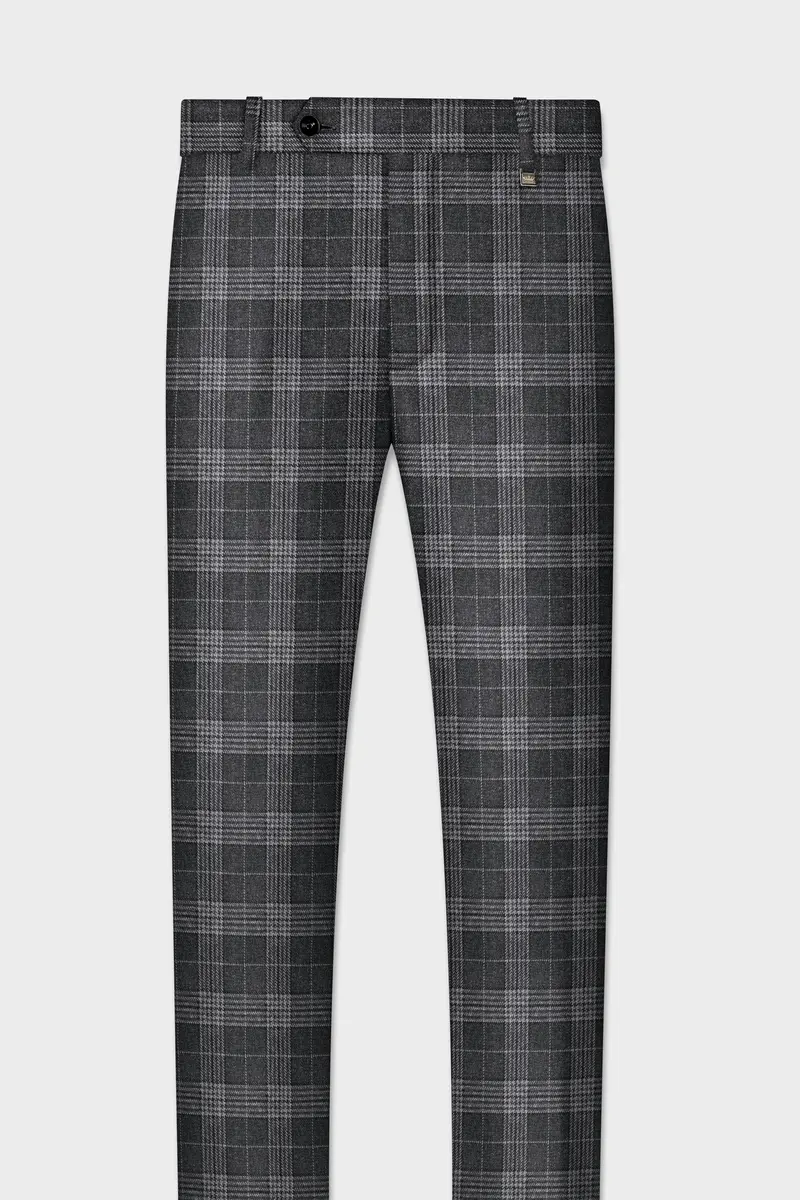 Heavy Metal Gray Plaid Wool Blend Suit 12