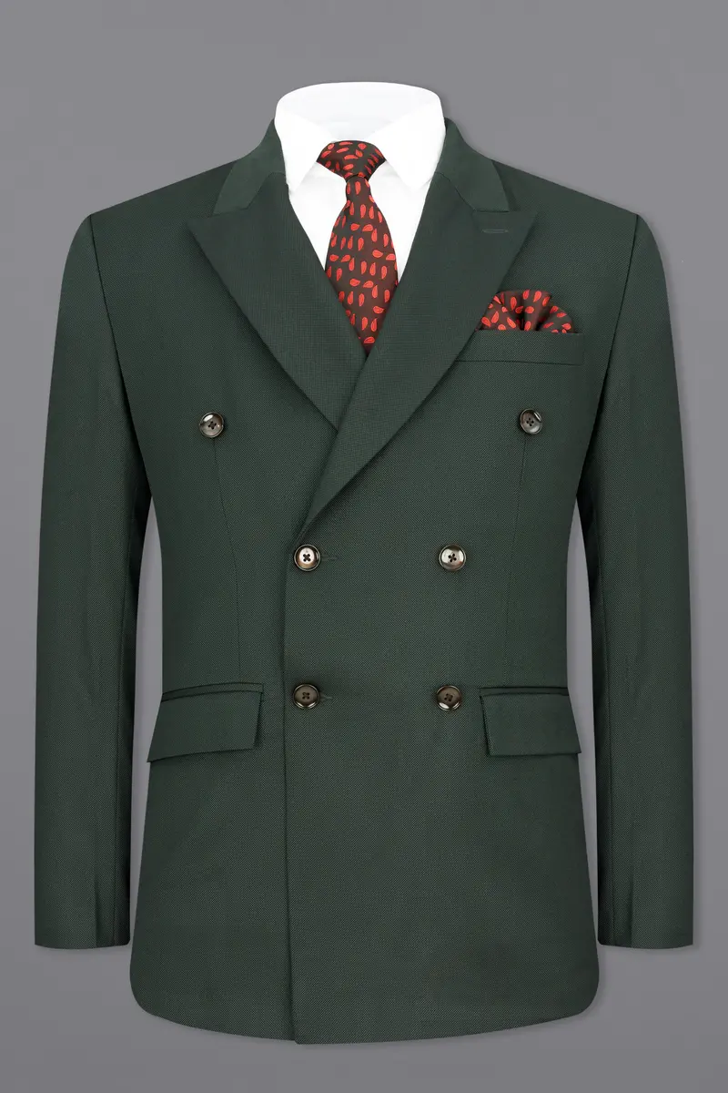 Heavy Metal Green Double Breasted Blazer 2