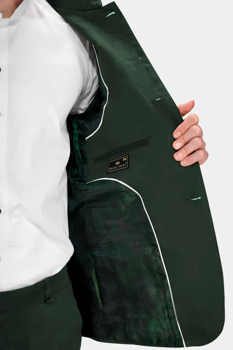 Heavy Metal Green Premium Cotton Bandhgala Stretchable Traveler Blazer 5