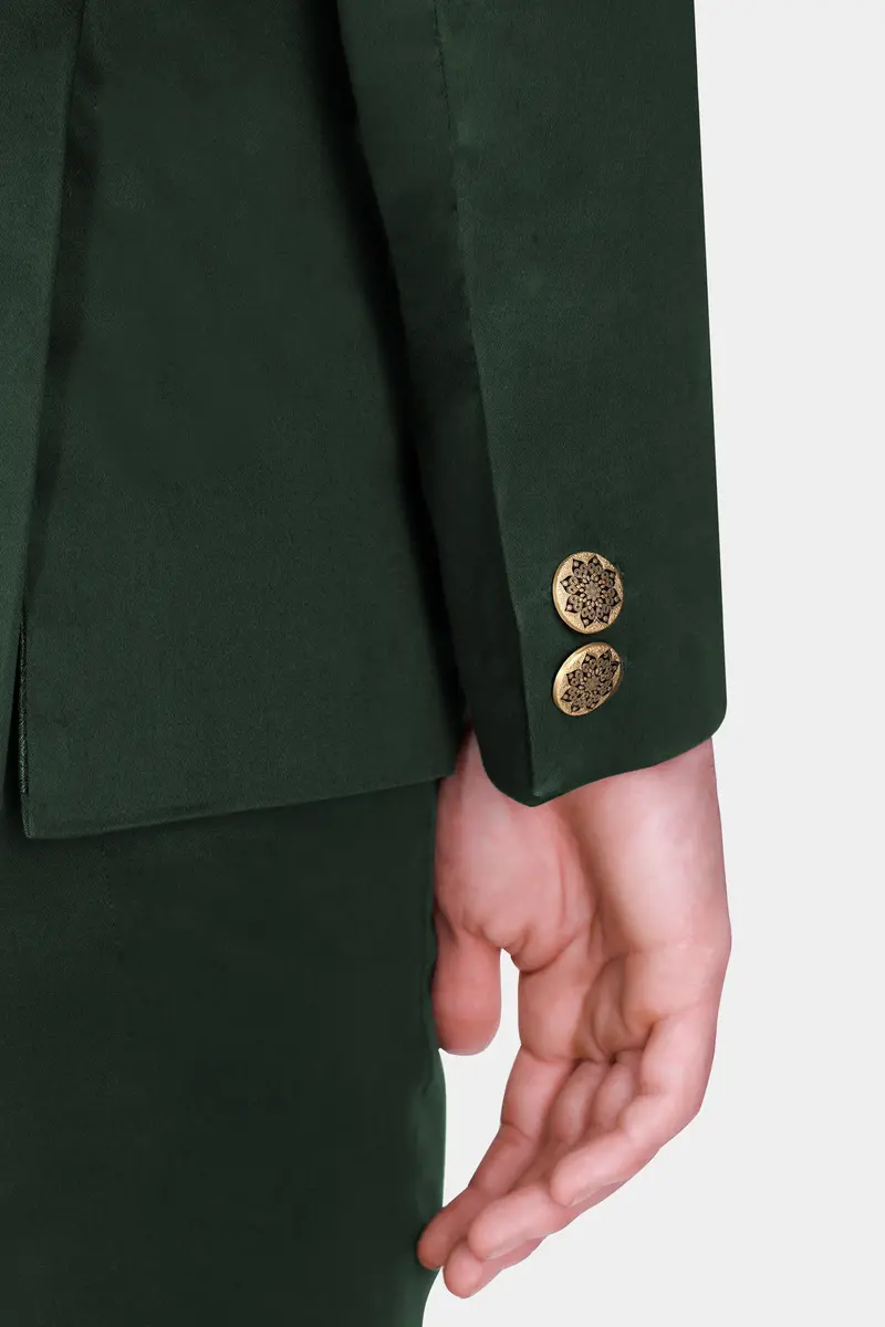 Heavy Metal Green Premium Cotton Bandhgala Stretchable Traveler Blazer 7