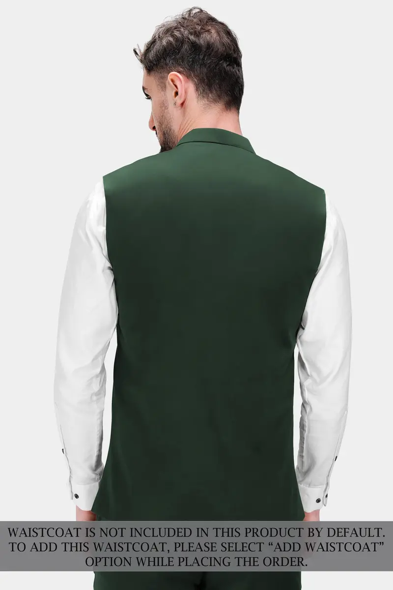 Heavy Metal Green Premium Cotton Cross Placket Bandhgala Stretchable Traveler Suit 11