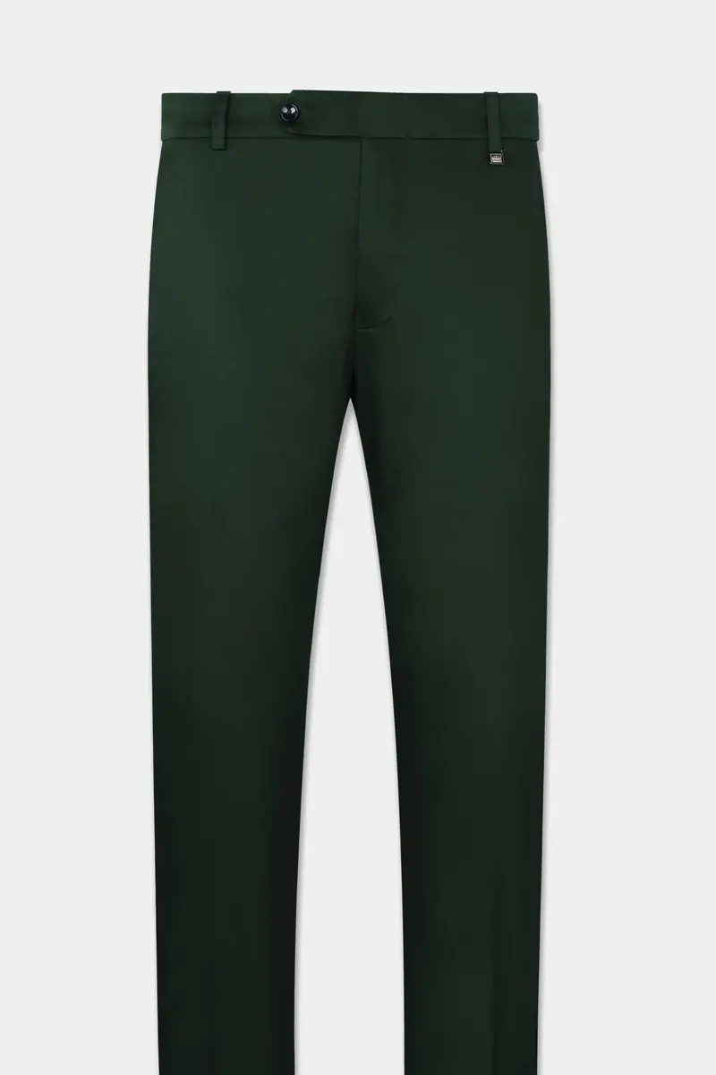 Heavy Metal Green Premium Cotton Cross Placket Bandhgala Stretchable Traveler Suit 14
