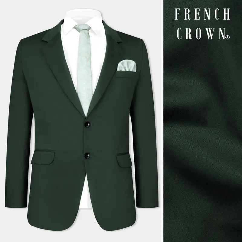 Heavy Metal Green Premium Cotton Stretchable Traveler Blazer 1