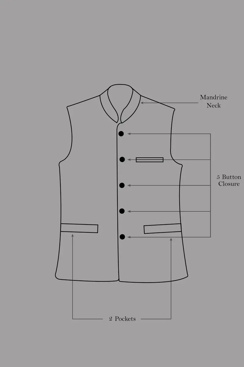 Heavy Metal Green Premium Cotton Stretchable Traveler Nehru Jacket 7