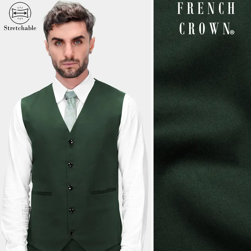 Heavy Metal Green Premium Cotton Stretchable Traveler Waistcoat 1