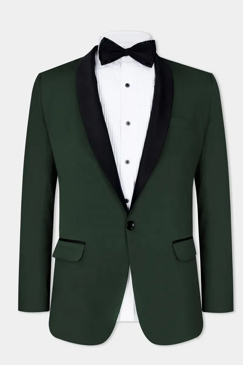 Heavy Metal Green Premium Cotton Tuxedo Stretchable Traveler Blazer 2