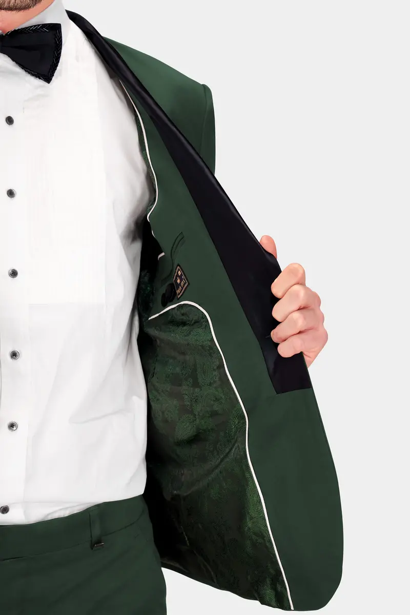 Heavy Metal Green Premium Cotton Tuxedo Stretchable Traveler Blazer 5