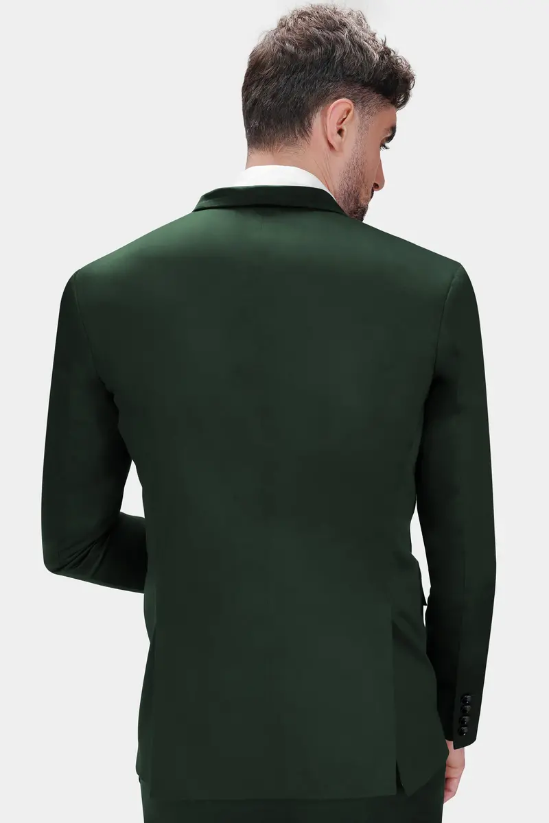 Heavy Metal Green Premium Cotton Tuxedo Stretchable Traveler Blazer 7