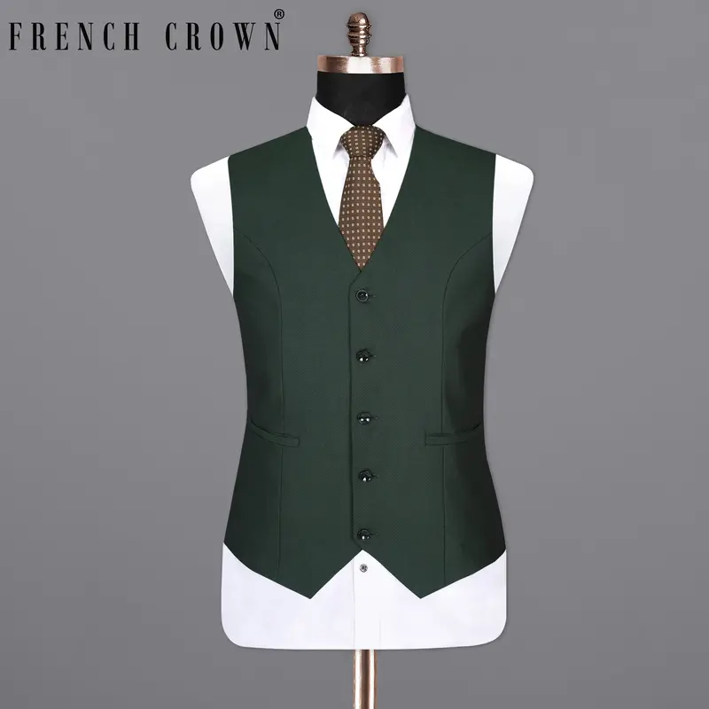 Heavy Metal Green Wool Rich Waistcoat 1