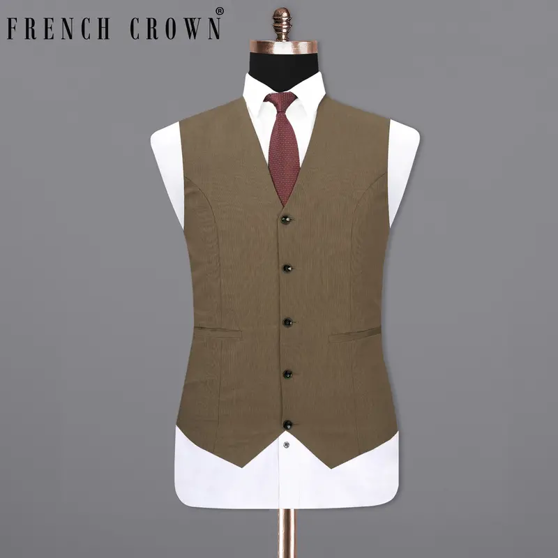 Hemlock Brown Premium Cotton Waistcoat 1