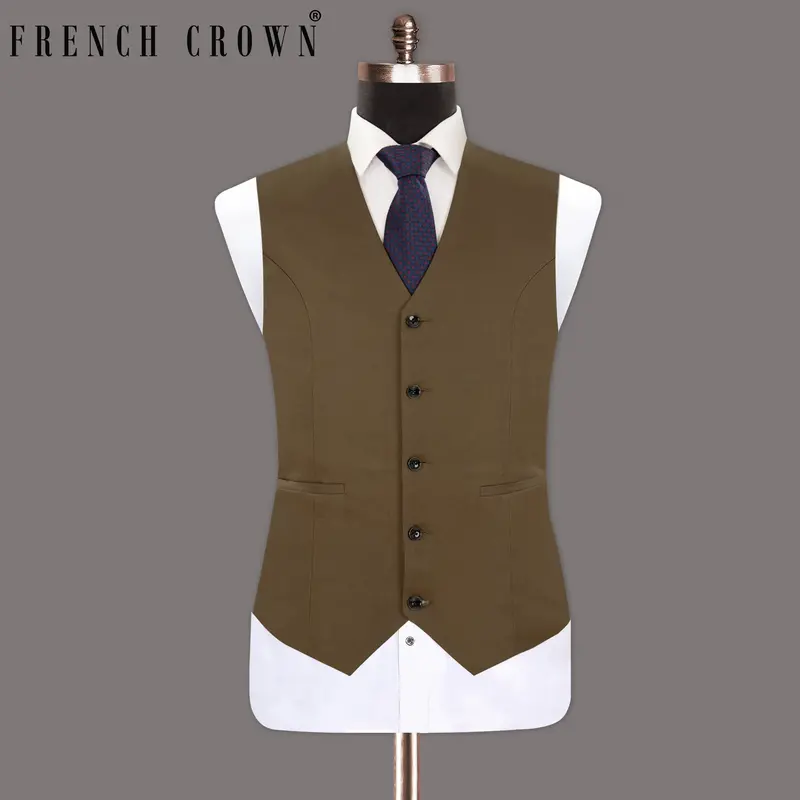 Hemlock Brown Premium Cotton Waistcoat 1