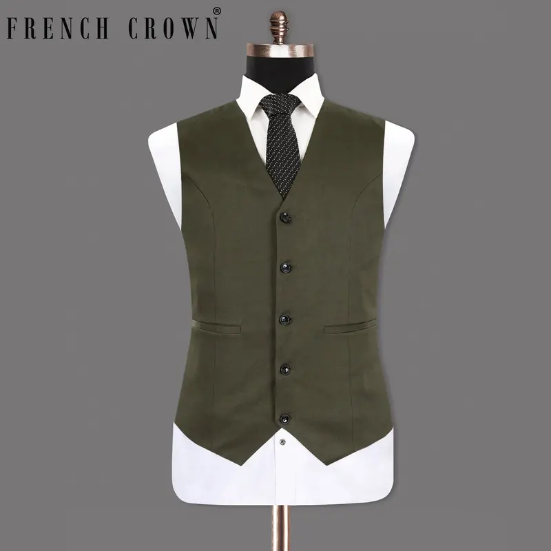 Hemlock Brown Stretchable Premium Cotton Traveler Waistcoat 1