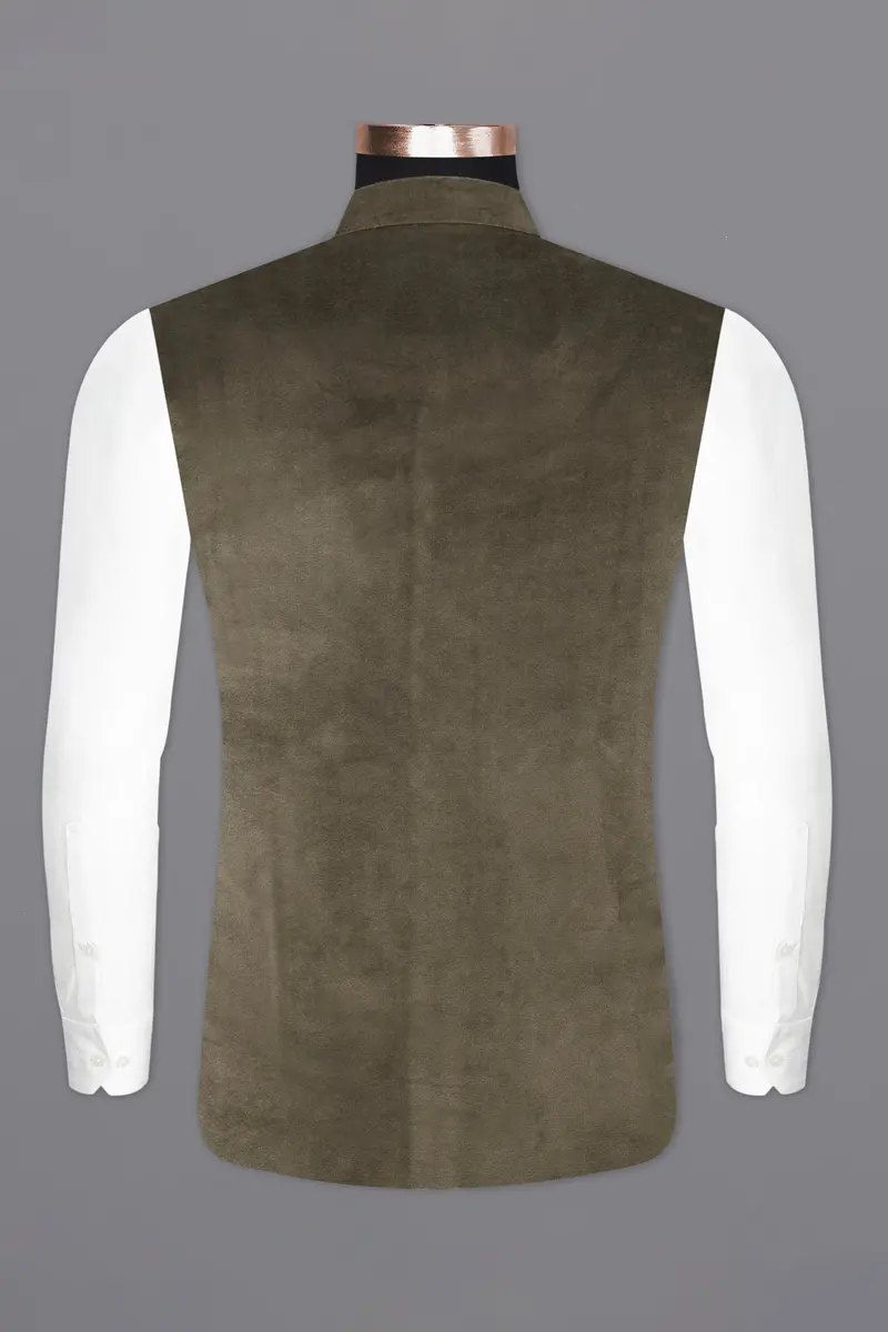 Hemlock Brown Velvet Designer Nehru Jacket 6