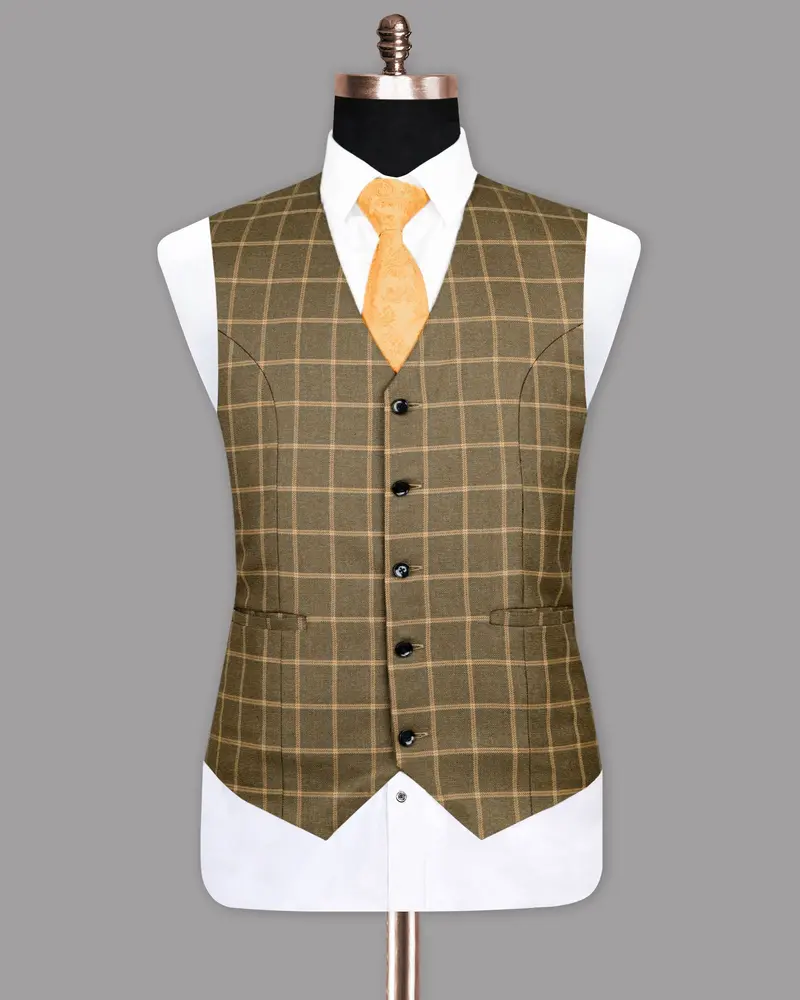 Hemlock Brown Windowpane Sports Waistcoat 2
