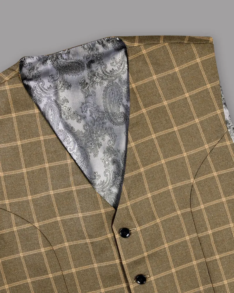 Hemlock Brown Windowpane Sports Waistcoat 4