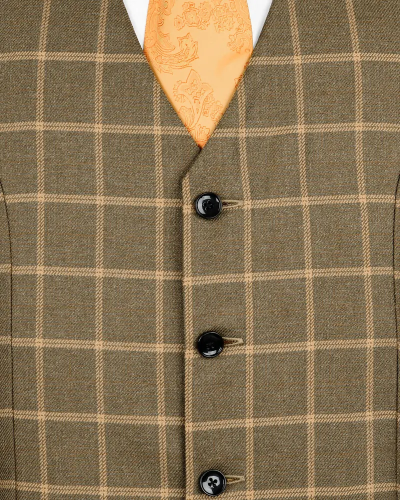 Hemlock Brown Windowpane Sports Waistcoat 5