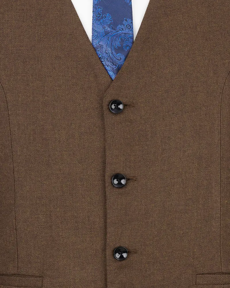 Hemlock Brown Wool Rich Designer Waistcoat 5