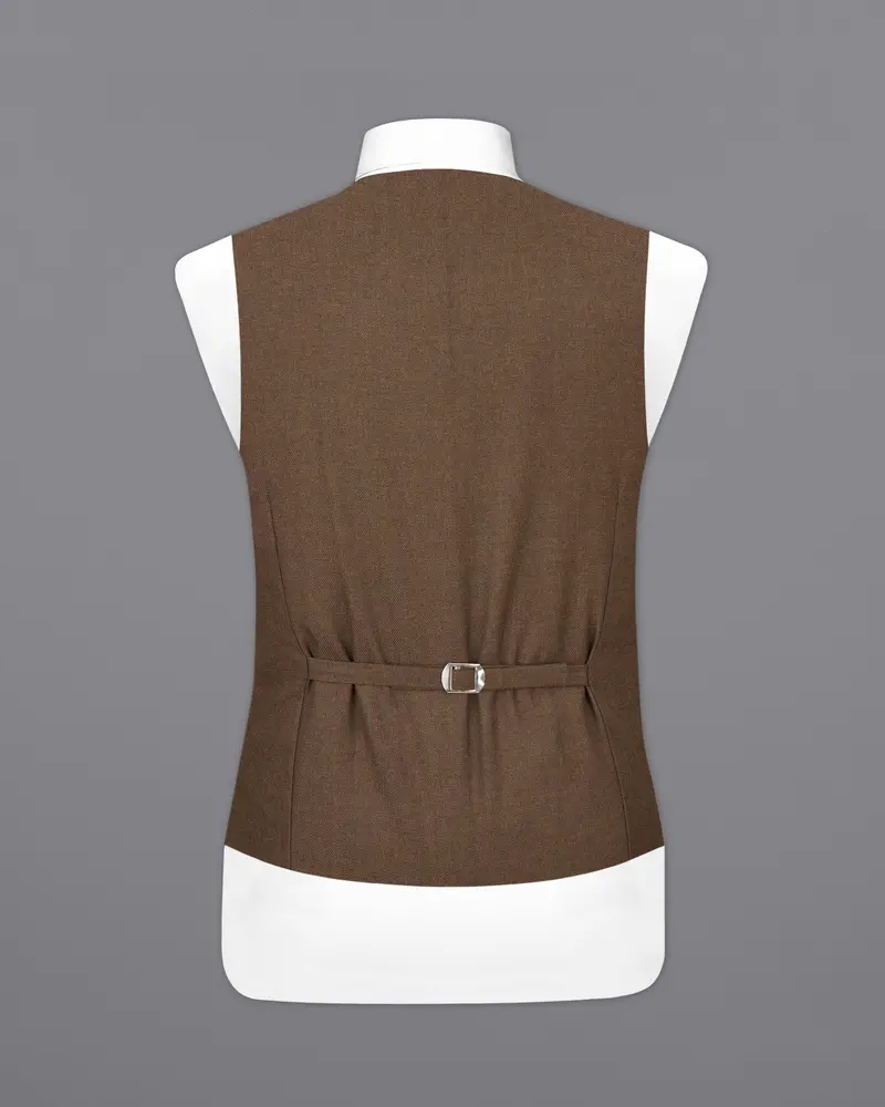 Hemlock Brown Wool Rich Designer Waistcoat 6