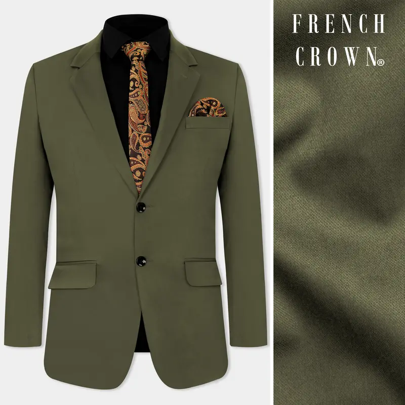 Hemlock Green Premium Cotton Stretchable Traveler Blazer 1
