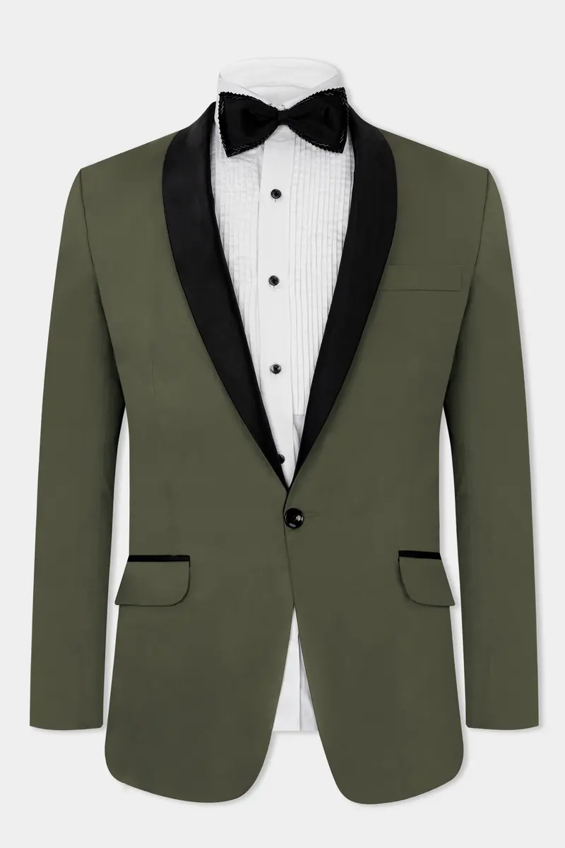 Hemlock Green Premium Cotton Tuxedo Stretchable Traveler Blazer 2