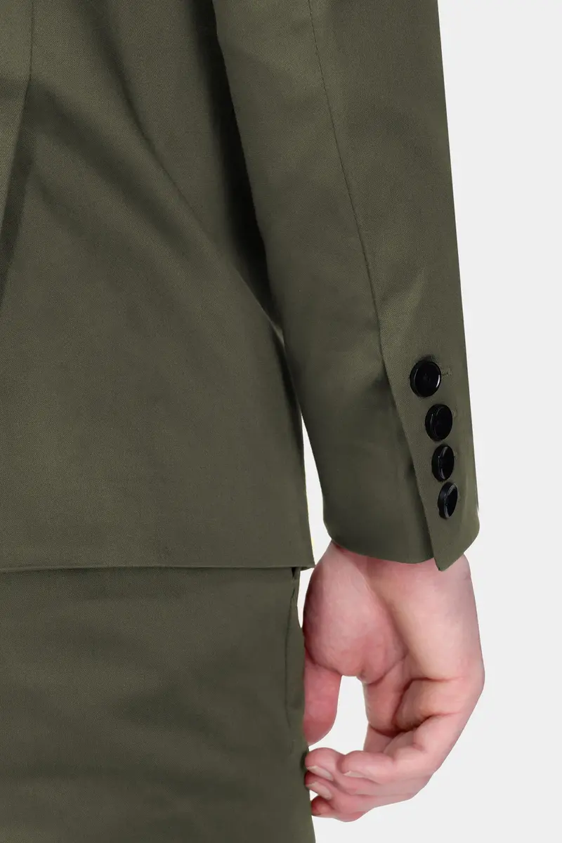 Hemlock Green Premium Cotton Tuxedo Stretchable Traveler Blazer 5