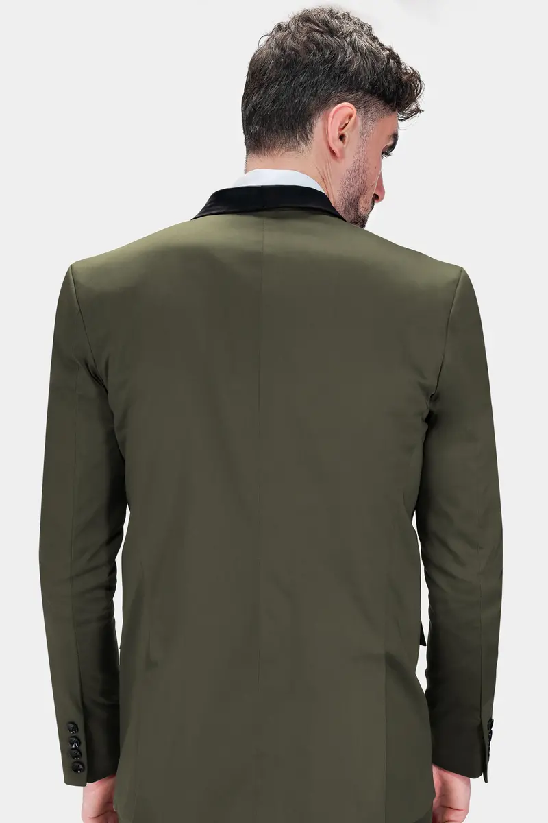 Hemlock Green Premium Cotton Tuxedo Stretchable Traveler Blazer 7