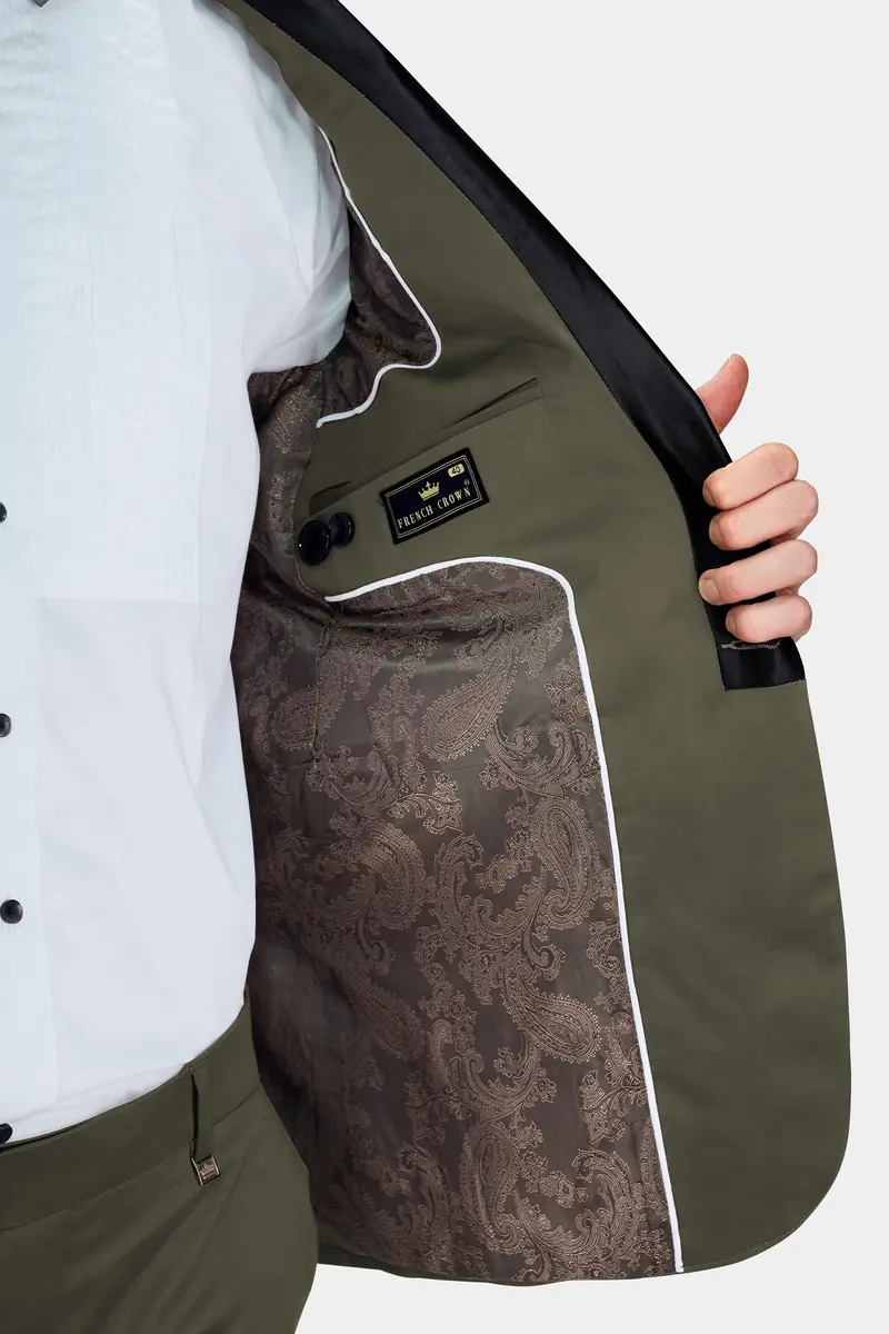 Hemlock Green Premium Cotton Tuxedo Stretchable Traveler Blazer 8