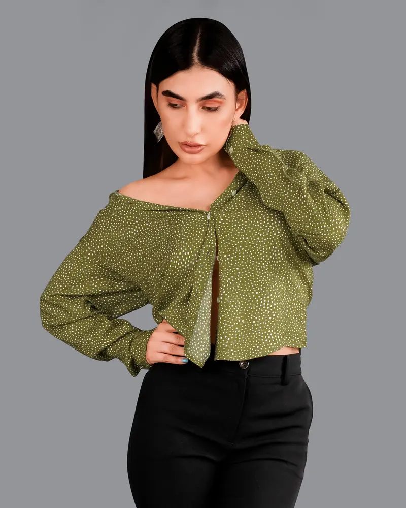 Hemlock Green Printed Premium Tencel Shirt 2